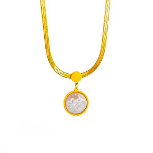 Titanstahl Halskette, mit Kunststoff Perlen, mit Verlängerungskettchen von 5cm, 18K vergoldet, Modeschmuck & für Frau, goldfarben, Länge:ca. 40 cm, verkauft von PC