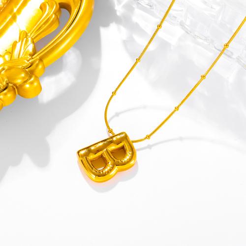 Collar de Acero Titanio, Partículas de acero, 18K chapado en oro, Joyería & diferentes estilos para la opción & para mujer, dorado, longitud:aproximado 40 cm, Vendido por UD