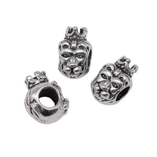 Tibetan Style Animal Beads, Lion, antique silver color plated, vintage & fashion jewelry & DIY, 12x9x7mm, Sold By PC