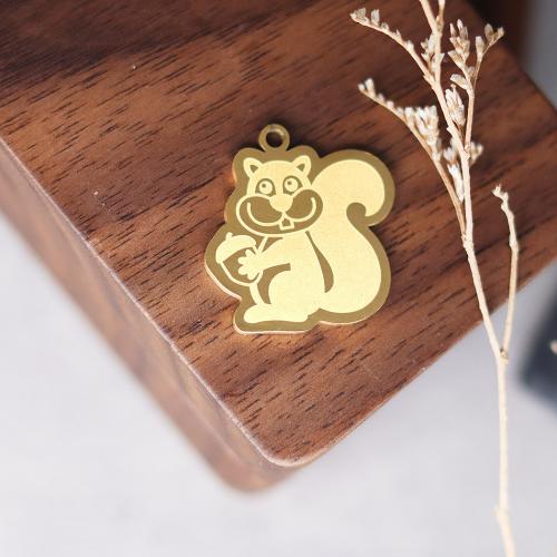 Stainless Steel Animal Pendants 304 Stainless Steel Squirrel Vacuum Ion Plating fashion jewelry & DIY Sold By PC