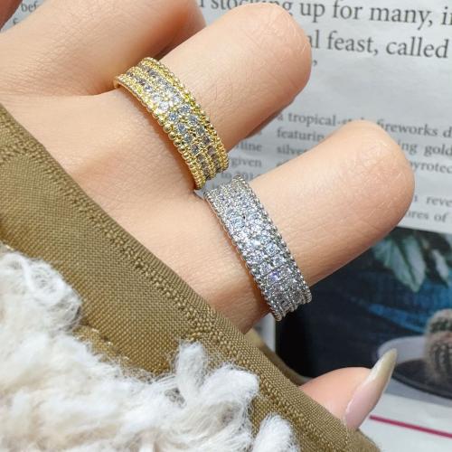 Cubic Zircon Brass Finger Ring, with Cubic Zirconia, plated, fashion jewelry & for woman, more colors for choice, nickel, lead & cadmium free, Inner Diameter:Approx 18mm, Sold By PC