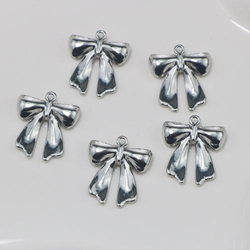 Zinc Alloy Bowknot Pendants platinum color plated fashion jewelry & DIY nickel lead & cadmium free Sold By PC