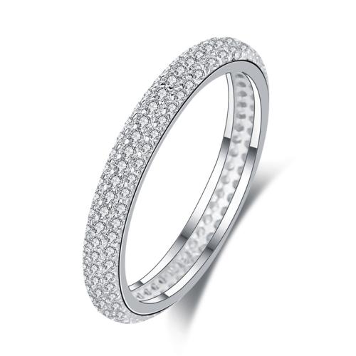 Mikro cubic cirkónium Pave Sterling ezüst gyűrű, 925 ezüst, divat ékszerek & különböző méretű a választás & mikro egyengetni cirkónia & a nő, Által értékesített PC