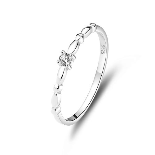 Pavimentar o Zirconia cúbico Micro anéis de prata esterlina, 925 de prata esterlina, joias de moda & tamanho diferente para a escolha & micro pavimento em zircônia cúbica & para mulher, vendido por PC