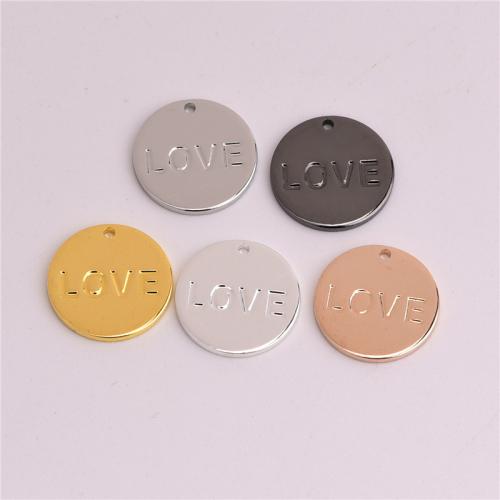 Brass Jewelry Pendants, Round, plated, DIY, more colors for choice, 12mm, Sold By PC