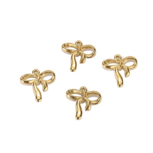 Stainless Steel Pendants, 304 Stainless Steel, Bowknot, DIY & for woman, golden, 19x19.20mm, Sold By PC