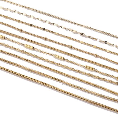 Stainless Steel Chain Necklace, 304 Stainless Steel, with 5cm extender chain, fashion jewelry & different styles for choice & for woman, more colors for choice, Length:Approx 45 cm, 5Strands/Bag, Sold By Bag