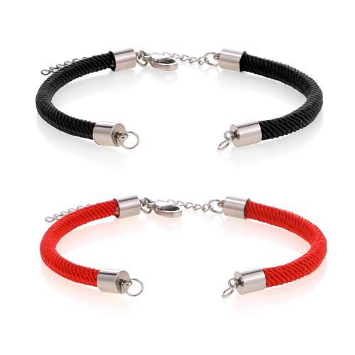 Stainless Steel Bracelet Finding, 304 Stainless Steel, with Milan Cord, with 5cm extender chain, DIY & different size for choice, more colors for choice, Length:Approx 18 cm, 5Strands/Bag, Sold By Bag