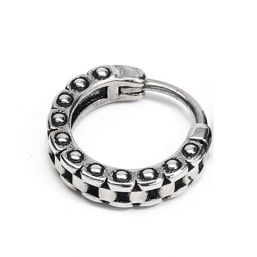 Stainless Steel Huggie Hoop Earring, 304 Stainless Steel, fashion jewelry & for man, original color, 15x15x4mm, Sold By PC