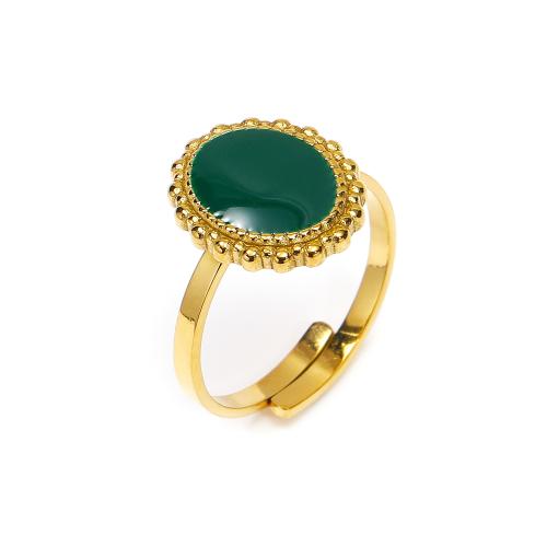 Smalt z nerezové oceli prst prsten, 304 Stainless Steel, Flat Oval, Nastavitelný & módní šperky & pro ženy, více barev na výběr, Prodáno By PC