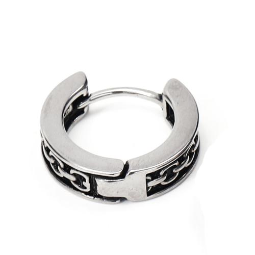 Stainless Steel Huggie Hoop Earring, 304 Stainless Steel, punk style & for man, original color, 14x13x4mm, Sold By PC
