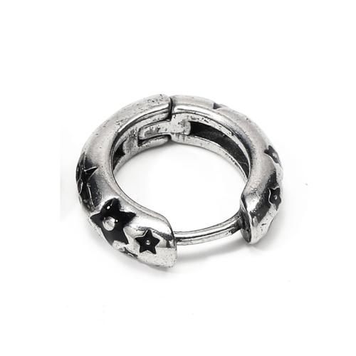 Stainless Steel Huggie Hoop Earring, 304 Stainless Steel, punk style & Unisex & enamel, original color, 14.50x14.50mm, Sold By PC