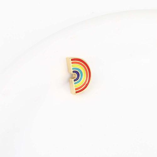Mässing smycken Pärlor, Rainbow, guldfärg pläterade, DIY & emalj, flerfärgad, nickel, bly och kadmium gratis, 14.10x8x4.20mm, Säljs av PC