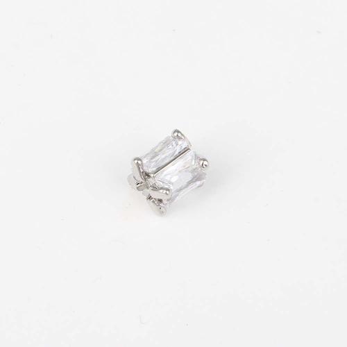 Cubic Zirconia Micro Pave Brass Beads, plated, DIY & micro pave cubic zirconia, more colors for choice, nickel, lead & cadmium free, 8.20x7.90x6.80mm, Sold By PC