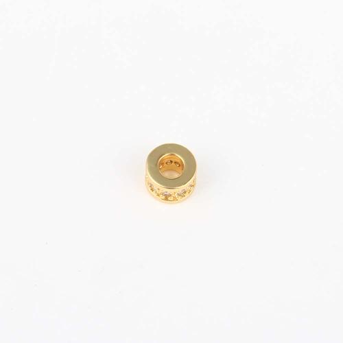 Cubic Zirconia Micro Pave Brass Beads, plated, DIY & micro pave cubic zirconia, more colors for choice, nickel, lead & cadmium free, 6.20x6x4.10mm, Sold By PC