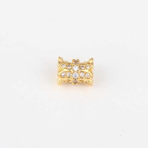 Cubic Zirconia Micro Pave Brass Beads, plated, DIY & micro pave cubic zirconia, more colors for choice, nickel, lead & cadmium free, 8.60x6.70x6.70mm, Sold By PC