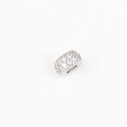 Cubic Zirconia Micro Pave Brass Beads, plated, DIY & micro pave cubic zirconia, more colors for choice, nickel, lead & cadmium free, 8.20x8.20x4.20mm, Sold By PC