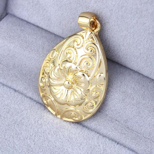 Brass Jewelry Pendants Teardrop gold color plated DIY nickel lead & cadmium free Sold By PC