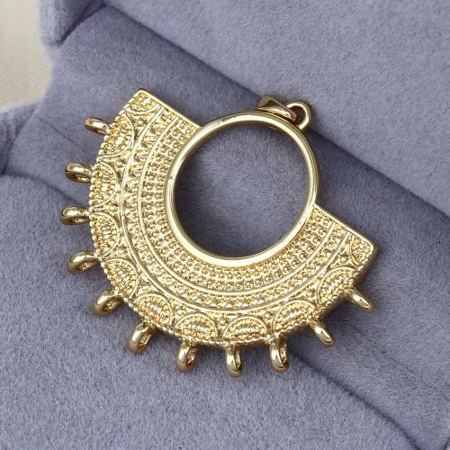 Brass Jewelry Connector, gold color plated, 1/11 loop & DIY, nickel, lead & cadmium free, 40.20x32.70x3.70mm, Sold By PC