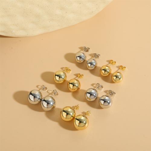 Brass Stud Earring, plated, different size for choice & for woman, more colors for choice, nickel, lead & cadmium free, Sold By Pair