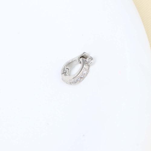 Brass Jewelry Bails plated DIY & micro pave cubic zirconia nickel lead & cadmium free Sold By PC