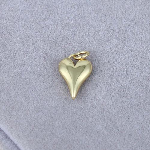 Brass Heart Pendants, gold color plated, DIY, more colors for choice, nickel, lead & cadmium free, 14.80x9.70x4.10mm, Sold By PC