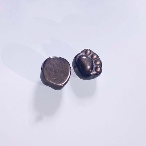 Perles bijoux en pierres gemmes, Argent-Obsidienne, Griffe, DIY, noire, 15mm, Vendu par PC
