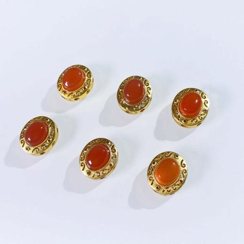 Agate Jewelry Pendants, with Brass, DIY, golden, 14x16mm, Sold By PC