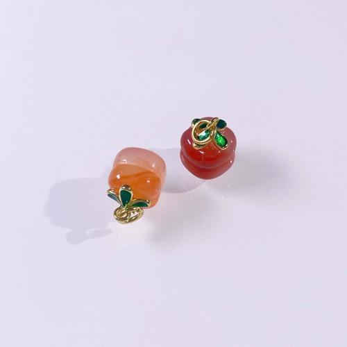 Agate Κοσμήματα Μενταγιόν, με Ορείχαλκος, καρπός, DIY, Τυχαίο χρώμα, 12mm, Sold Με PC