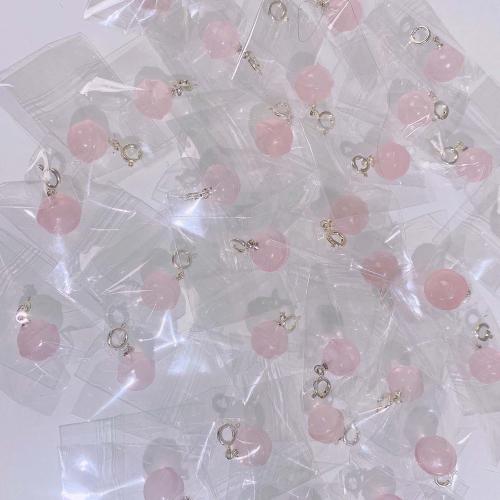 Pingentes quartzo natural, quartzo rosa, with cobre, DIY, rosa, 10mm, vendido por PC