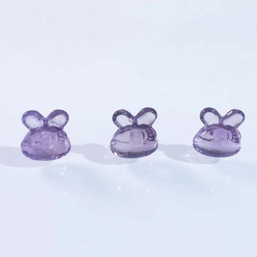 Natural Amethyst Beads Rabbit DIY purple Sold By PC