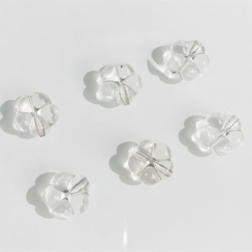 حبات مرو واضح الطبيعية, واضح الكوارتز, زهرة, ديي, أبيض, 12mm, تباع بواسطة PC