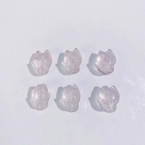 Naturliga rosenkvarts pärlor, Rose Quartz, Fox, DIY, rosa, 14x17mm, Säljs av PC