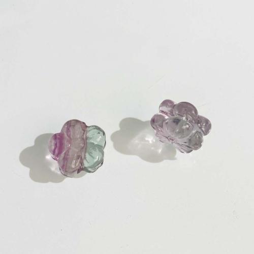 Natural Fluorite Beads, Flower, DIY, Random Color, 13mm, Sold By PC