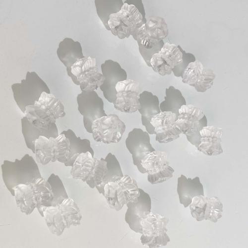 Φυσικό Σαφή χαλαζία χάντρες, Clear Quartz, Λουλούδι, DIY, λευκό, 13mm, Sold Με PC
