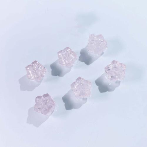 Natural Rose Quartz Beads Flower DIY pink 14mm Sold By PC