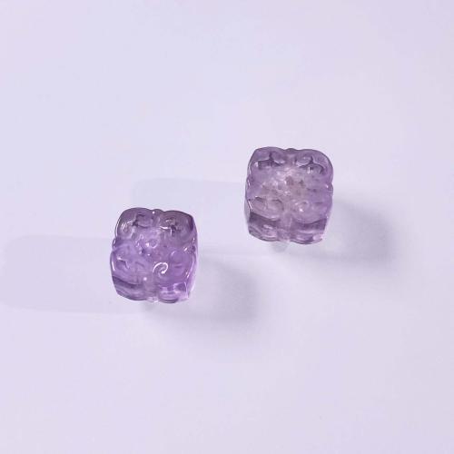 Natural Amethyst Beads Square DIY purple aboutuff1a14-16mm Sold By PC