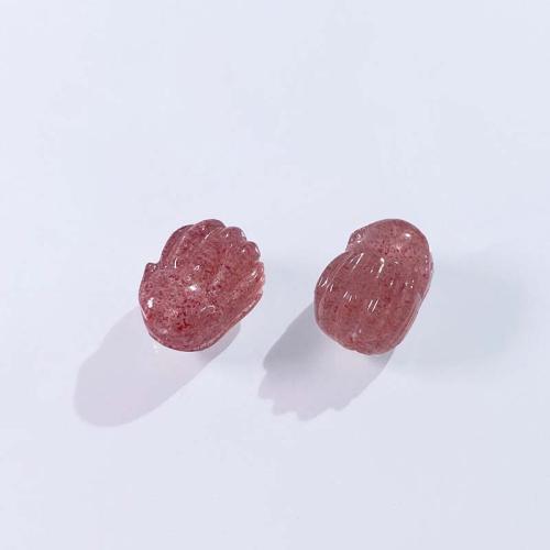 Natural Quartz Jewelry Beads, Strawberry Quartz, Fox, DIY, pink, aboutuff1a15-16mm, Sold By PC