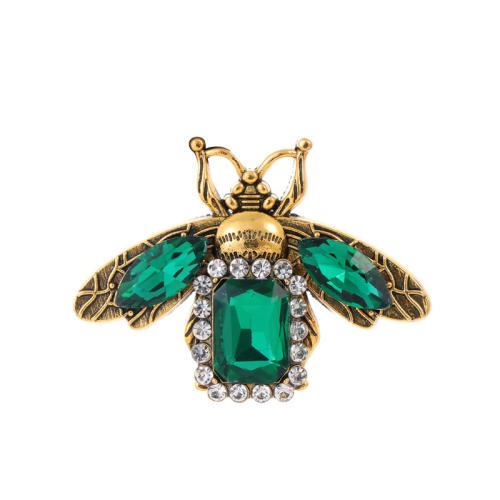 Zinc Alloy Brooches Bee fashion jewelry & for woman & with rhinestone Sold By PC