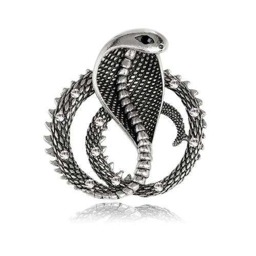 Zinc Alloy Brooches Snake plated fashion jewelry & for man & with rhinestone Sold By PC