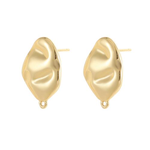 Brass Earring Stud Component plated DIY golden Sold By Pair