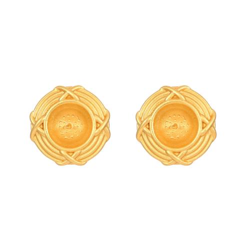Brass Earring Stud Component plated DIY Sold By Pair