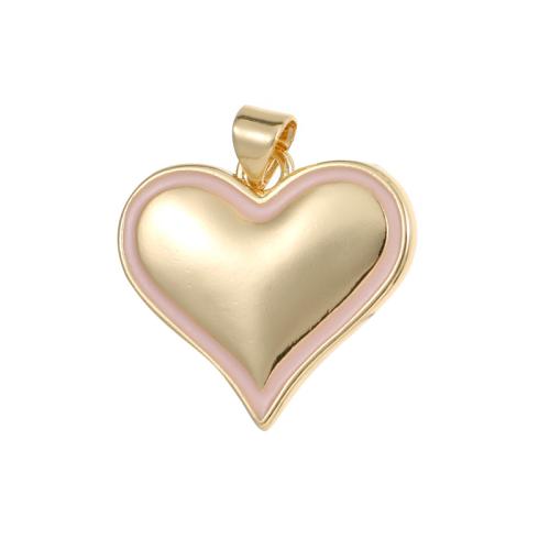 Brass Heart Pendants, plated, DIY & different size for choice & different styles for choice & enamel, golden, Sold By PC