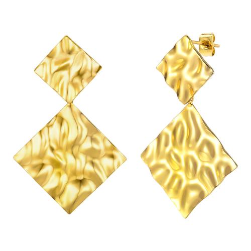 Brass Stud Earring, plated, for woman, golden, Sold By Pair