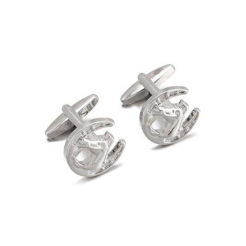 Cufflinks Zinc Alloy plated Unisex silver color Sold By Pair