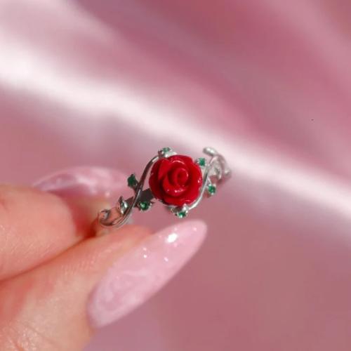 Zinc Alloy Finger Ring plated for woman & enamel Sold By PC