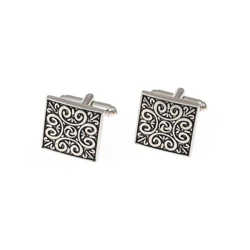 Cufflinks Zinc Alloy plated Unisex silver color Sold By Pair