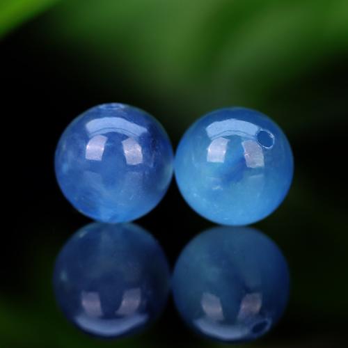 Gemstone Jewelry Beads Aquamarine Round DIY Sold By PC