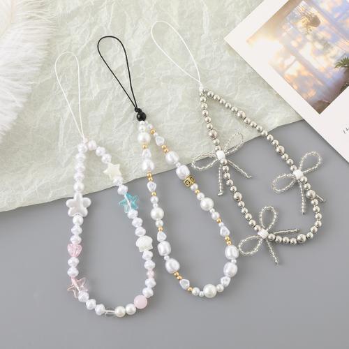 Mobile Phone Lanyard, Plastic Pearl, handmade, different styles for choice & for woman, Sold By PC