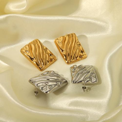 Stainless Steel Stud Earrings, 304 Stainless Steel, fashion jewelry & for woman, more colors for choice, 39x30mm, Sold By Pair